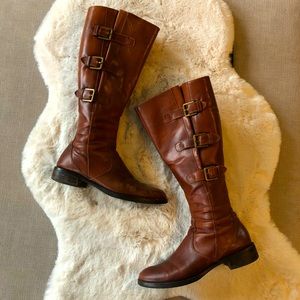 Ecco Hobart Three Buckle Riding Boots Brown EU39